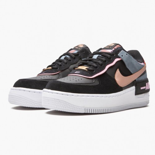 Dámské Air Force 1 Low Shadow Černá Light Arctic Růžový Claystone Red CU5315-001