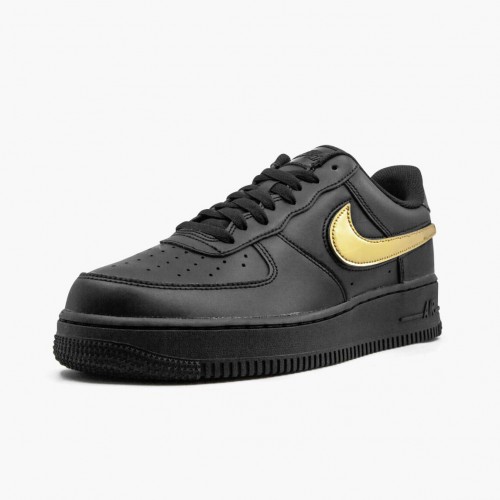 Nike Air Force 1 Černá Metallic Gold Removable Swoosh Pack CT2252 001 Dámské a pánské Běžné boty