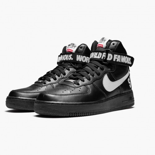 Nike Air Force 1 High Supreme World Famous Černá 698696 010 Dámské a pánské Běžné boty