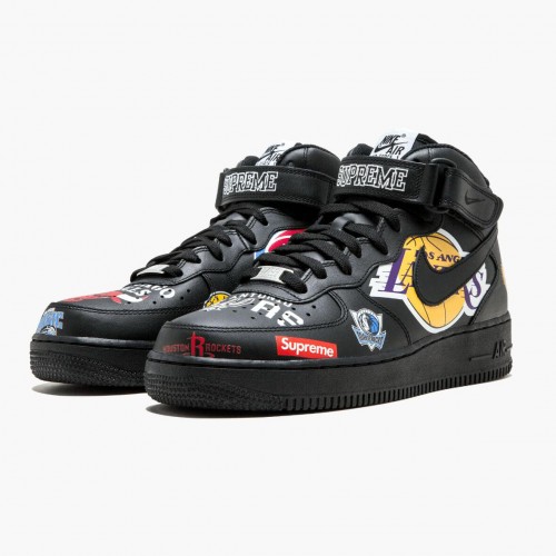 Nike Air Force 1 Mid Supreme NBA Černá AQ8017 001 Dámské a pánské Běžné boty