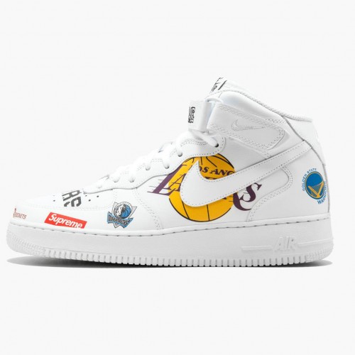 Nike Air Force 1 Mid Supreme NBA White AQ8017 100 Dámské a pánské Běžné boty