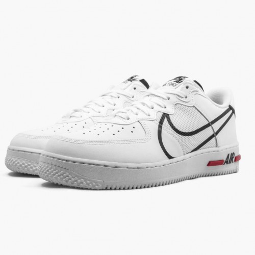 Nike Air Force 1 React White Černá Red CD4366 100 Dámské a pánské Běžné boty