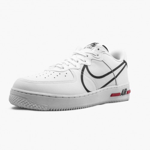 Nike Air Force 1 React White Černá Red CD4366 100 Dámské a pánské Běžné boty