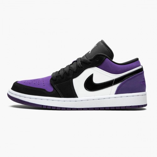 Air Jordan 1 Low Court Purple dámské a pánské Běžné boty 553558 125 Bílý černý-Dvorní fialová AJ1 Jordan Tenisky