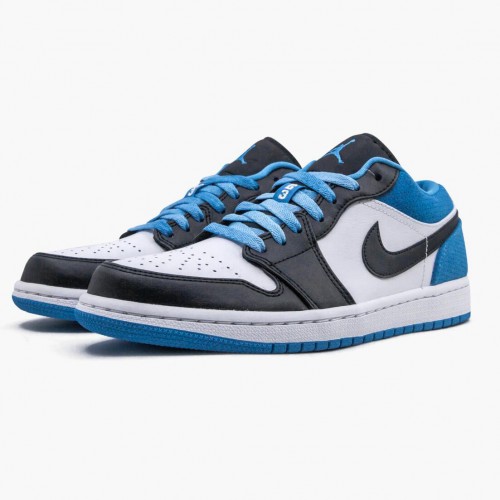 Air Jordan 1 Retro Low "Laser Blue" dámské a pánské Běžné boty CK3022 004 Černá/Černá-Laser Modrá bílá AJ1 Jordan Tenisky