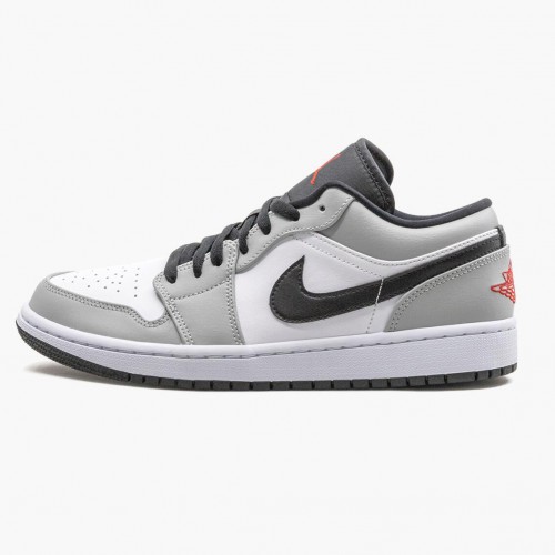 Air Jordan 1 Retro Low "Light Smoke Grey" dámské a pánské Běžné boty 553558 030 Lt kouřově šedá/tělocvična červeno-bílá AJ1 Jordan Tenisky