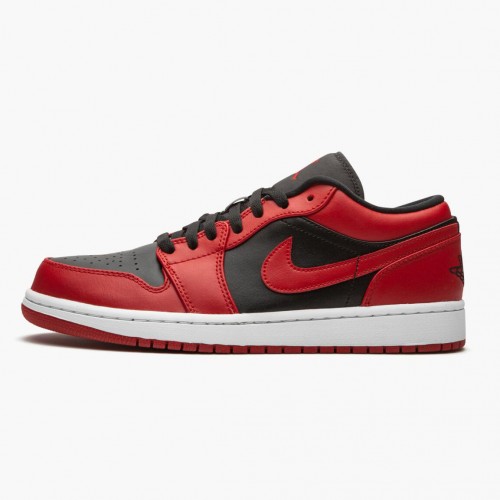 Air Jordan 1 Retro Low "Reverse Bred" dámské a pánské Běžné boty 553558 606 Tělocvična červená/Černá-Tělocvična červená-Bílý AJ1 Jordan Tenisky