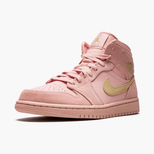 Air Jordan 1 Mid Coral Gold Coral StardustClub/Gold/Black 852542-600