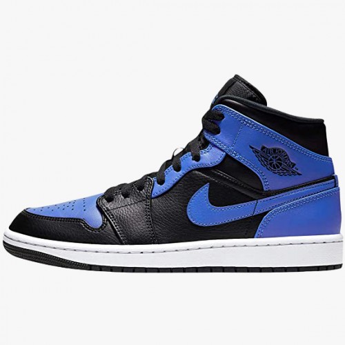 Air Jordan 1 Mid "Hyper Královský" Tromlovaná kůže 554724-077 AJ1 pánské/dámské Jordan Obuv