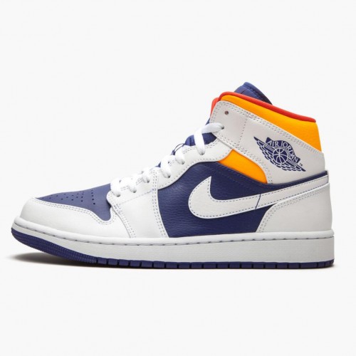 Air Jordan 1 Mid Royal Blue Laser Orange White/Deep Royal Blue/Track Red/Laser Orange 554724-131