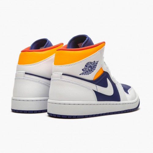 Air Jordan 1 Mid Royal Blue Laser Orange White/Deep Royal Blue/Track Red/Laser Orange 554724-131