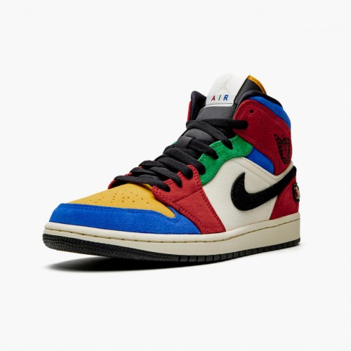 Air Jordan 1 Mid SE Fearless Modrá Velká Vícebarevná/Vícebarevná CU2805 100 pánské/dámské AJ1 Jordan Tenisky