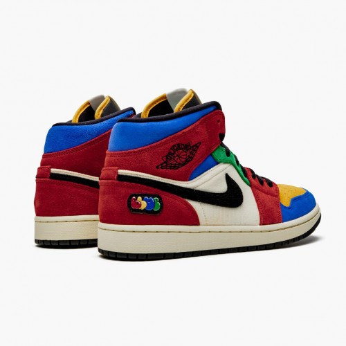 Air Jordan 1 Mid SE Fearless Blue the Great Muslin/Varsity Red-Royal-Taxi-Black CU2805-100