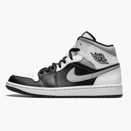 Air Jordan 1 Mid White Shadow Black/White/Lt Smoke Grey  554724-073