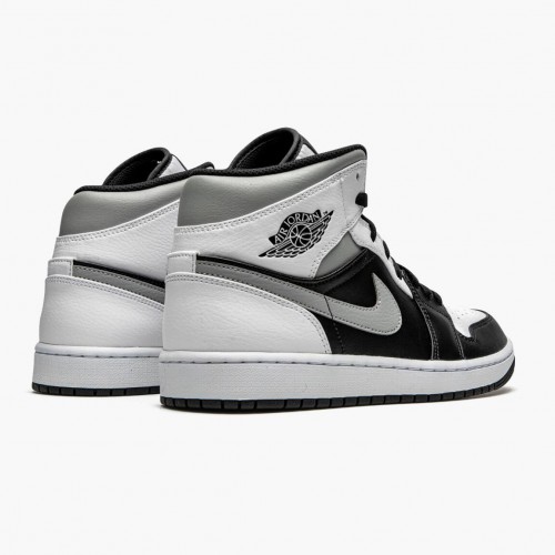 Air Jordan 1 Mid White Shadow Black/White/Lt Smoke Grey  554724-073