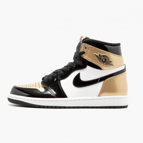 Air Jordan 1 Retro "Gold Toe" dámské a pánské Běžné boty Černá/kovová Zlato-Summit Whi 861428 007 AJ1 Jordan Tenisky