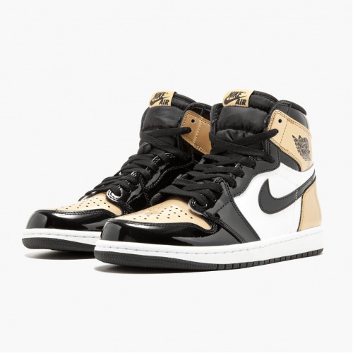 Air Jordan 1 Retro Gold Toe dámské a pánské Běžné boty Černá/kovová Zlato-Summit Whi 861428 007 AJ1 Jordan Tenisky