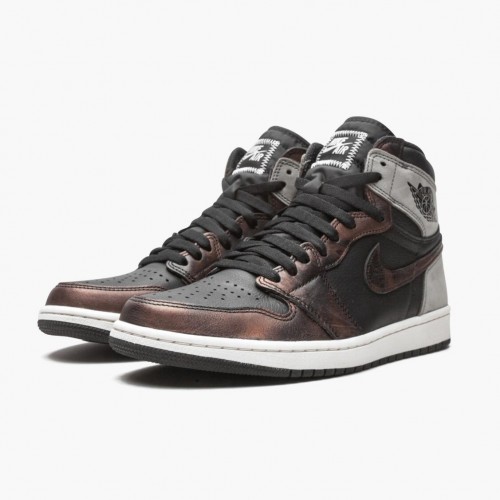 Air Jordan 1 Retro High "Light Army Rust Shadow Patina" 555088-033 Černá/Šedá-Rust dámské a Pánské Jordan Tenisky