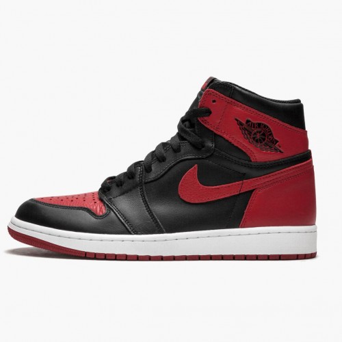 Nike Air Jordan 1 Retro High OG "Banned/BČervené" Běžné boty 555088 001 dámské a Pánské AJ1 Tenisky