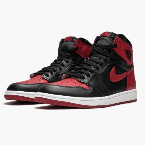 Nike Air Jordan 1 Retro High OG "Banned/BČervené" Běžné boty 555088 001 dámské a Pánské AJ1 Tenisky