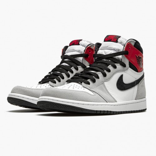 Air Jordan 1 Retro High OG "Light Smoke Grey" Bílá/černo-světlá kouřově šedá-V 555088 126 Pánské/WoPánské AJ1 Jordan Tenisky