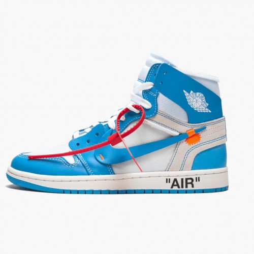 Air Jordan 1 Retro High Off-White University Blue dámské a pánské AJ1 Obuv AQ0818 148 Bílý Jordan Tenisky