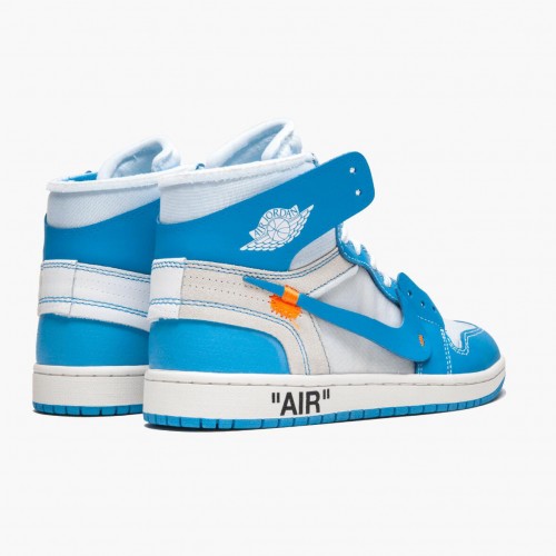 Air Jordan 1 Retro High Off-White University Blue White/Dark Powder Blue Cone AQ0818-148