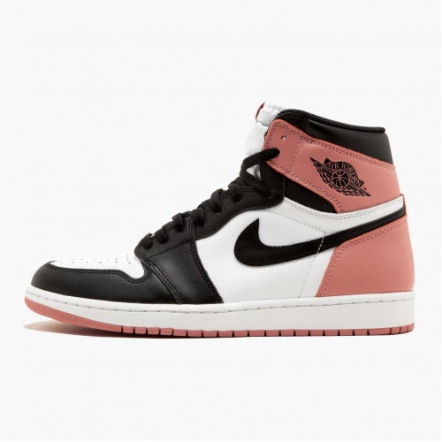 Air Jordan 1 Retro High Rust Pink dámské a pánské Běžné boty Bílý černý-Rust Pink 861428 101 AJ1 Jordan Tenisky