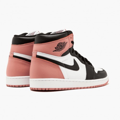 Air Jordan 1 Retro High Rust Pink dámské a pánské Běžné boty Bílý černý-Rust Pink 861428 101 AJ1 Jordan Tenisky