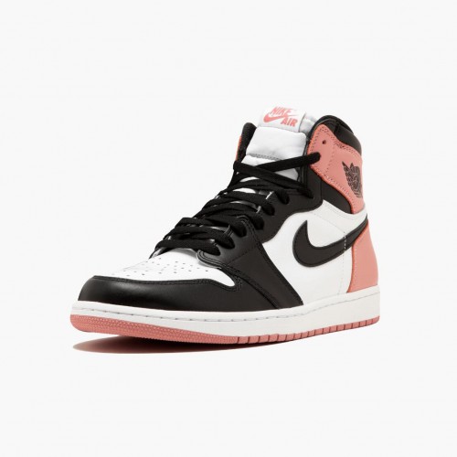 Air Jordan 1 Retro High Rust Pink dámské a pánské Běžné boty Bílý černý-Rust Pink 861428 101 AJ1 Jordan Tenisky