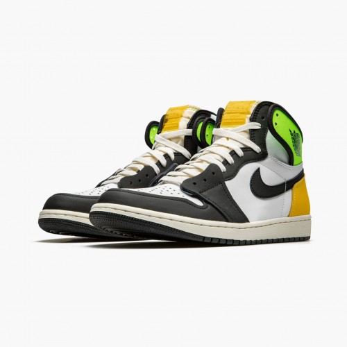 Air Jordan 1 Retro High White Black Volt University Gold Běžné boty 555088 118 AJ1 Tenisky