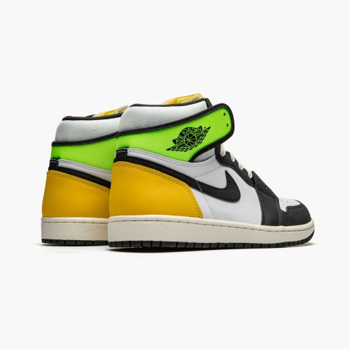 Air Jordan 1 Retro High White Black Volt University Gold Běžné boty 555088 118 AJ1 Tenisky