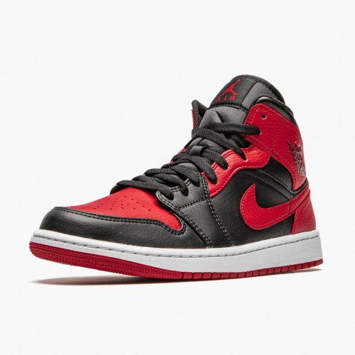 Air Jordan 1 Mid Banned (2020) 554724 074 Černá/Univerzita Červené-Černá-Whi dámské a Pánské AJ1 Jordan Tenisky