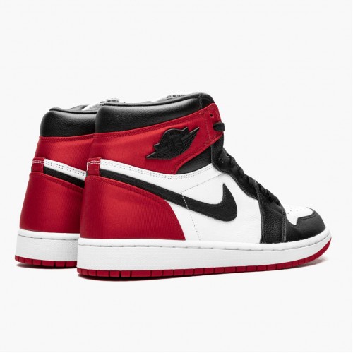 Air Jordan 1 High OG Satin Black Toe Black/Black White/Varsity Red CD0461-016