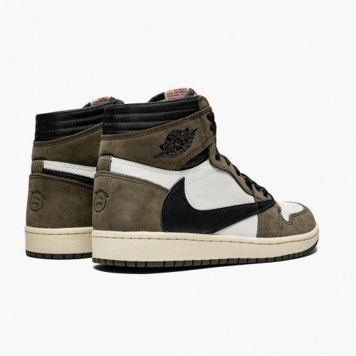 Nike Air Jordan 1 High OG TS SP Travis Scott Sail/ Červené CD4487 100 Běžné boty dámské a Pánské AJ1 Tenisky