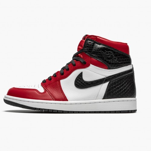 Nike Air Jordan 1 High Retro WMNS "Satin Snake" Tělocvična červená/Whte-Černá Běžné boty CD0461 601 AJ1 dámské a Pánské Tenisky