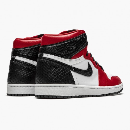 Nike Air Jordan 1 High Retro WMNS Satin Snake Tělocvična červená/Whte-Černá Běžné boty CD0461 601 AJ1 dámské a Pánské Tenisky