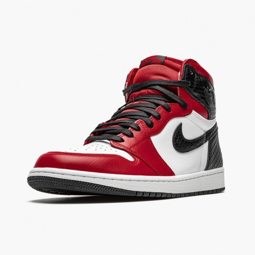 Air Jordan 1 High Retro Satin Snake Gym Red/Whte Black CD0461-601