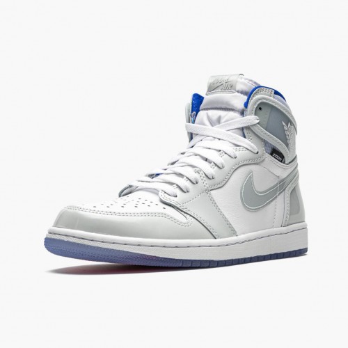 Nike Air Jordan 1 High Zoom Racer Blue Bílá/bílá-Racer Modrá Běžné boty AJ1 CK6637 104 Tenisky