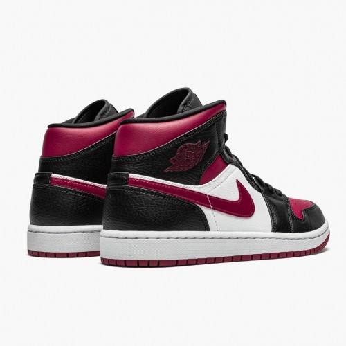 Air Jordan 1 Mid Bred Toe Black/Gym Red/White  554724-066