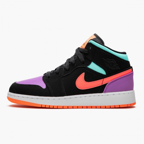 Nike Air Jordan 1 Mid "Candy" Černá/Total oranžový 554725 083 pánské/dámské AJ1 Jordan Tenisky