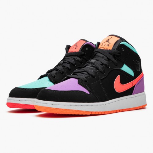 Nike Air Jordan 1 Mid "Candy" Černá/Total oranžový 554725 083 pánské/dámské AJ1 Jordan Tenisky