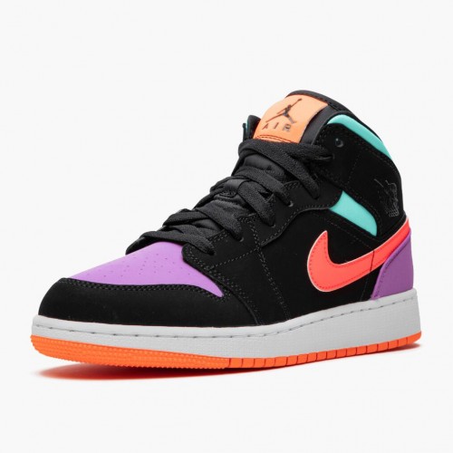 Air Jordan 1 Mid Candy Black/Total Orange 554725-083