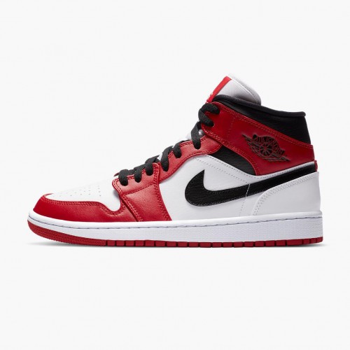 Nike Air Jordan 1 Mid "Chicago 2020" Bílý/Tělocvična červená-Černá Běžné boty 554724 173 AJ1 dámské a Pánské Tenisky