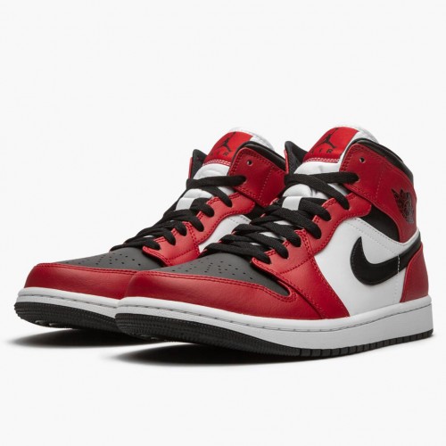 Nike Air Jordan 1 Mid "Chicago Black Toe" Černá/Tělocvična červená-Bílý Běžné boty 554724 069 AF1 Tenisky