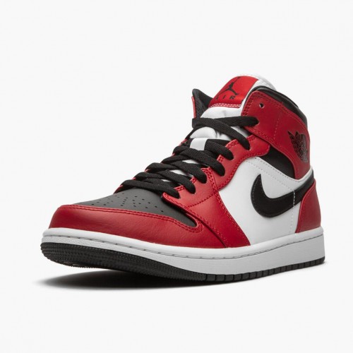 Nike Air Jordan 1 Mid Chicago Black Toe Černá/Tělocvična červená-Bílý Běžné boty 554724 069 AF1 Tenisky