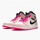 Nike Air Jordan 1 Mid Crimson Tint Crimson Tint/Hyper Růžový-Černá Běžné boty 852542 801 AJ1 dámské a Pánské Tenisky