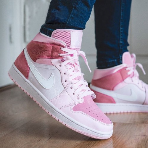 Nike Air Jordan 1 Mid Digital Pink Digital Růžový/Bílý-Růžový Foam-Sail CW5379 600 WoPánské AJ1 Jordan Tenisky