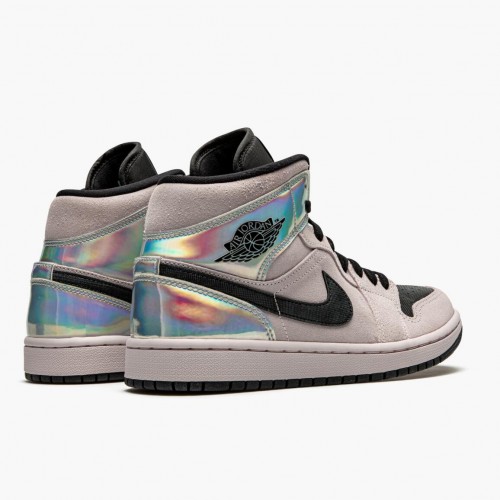 Air Jordan 1 Mid Dirty Powder Iridescent Barely Rose/Black/Multi  BQ6472-602