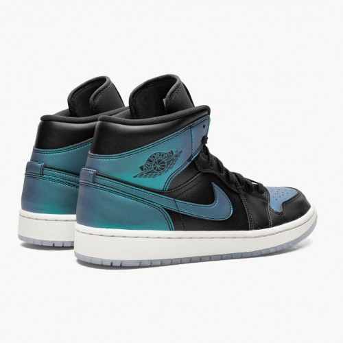 Air Jordan 1 Mid Iridescent Black Black/Pale Ivory/Multi Color  BQ6472-009